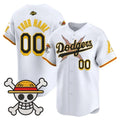 Custom Los Angeles Dodgers x One Piece x Mamba White BFRAILEY Vapor Premier Limited Jersey - Stitched