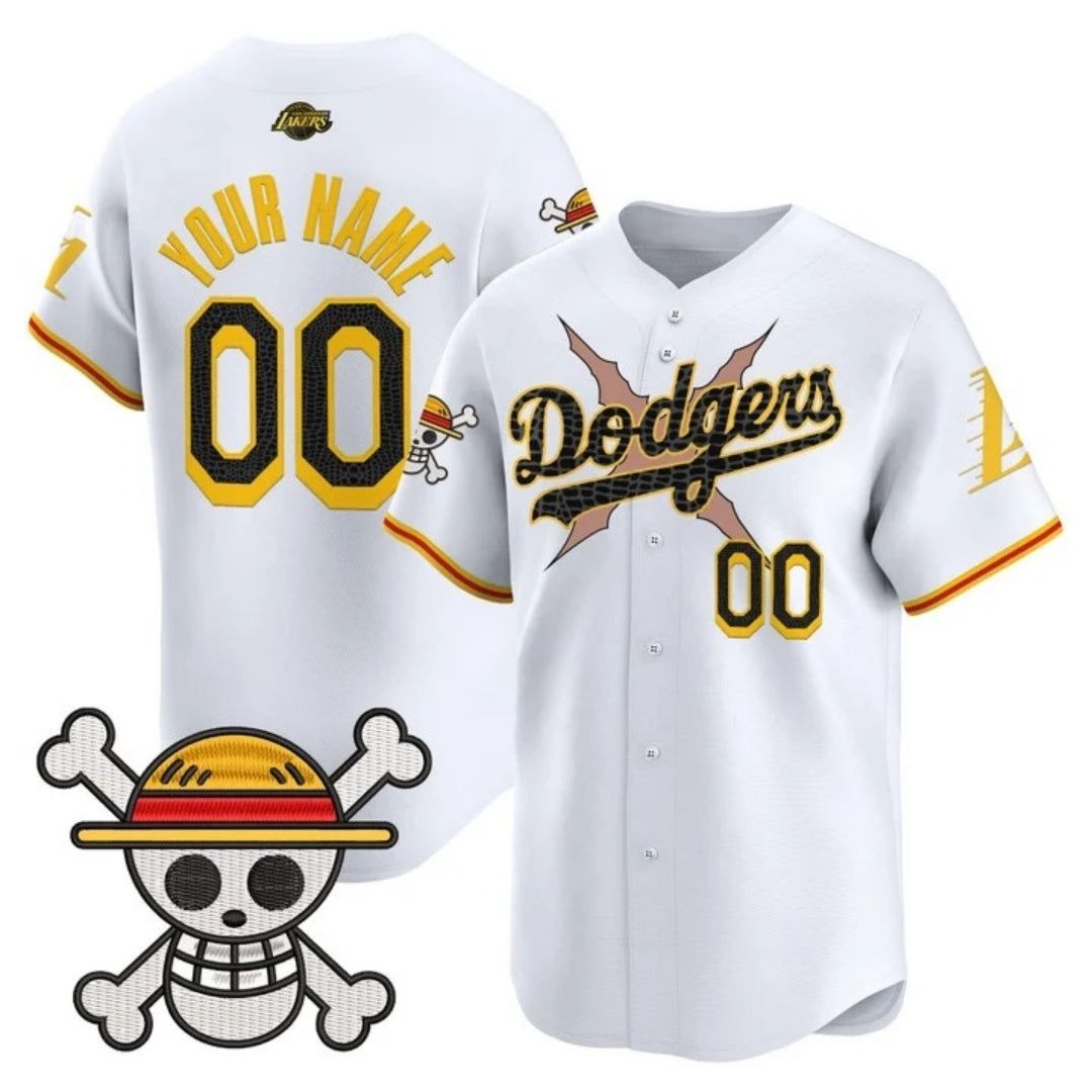 Custom Los Angeles Dodgers x One Piece x Mamba White BFRAILEY Vapor Premier Limited Jersey - Stitched