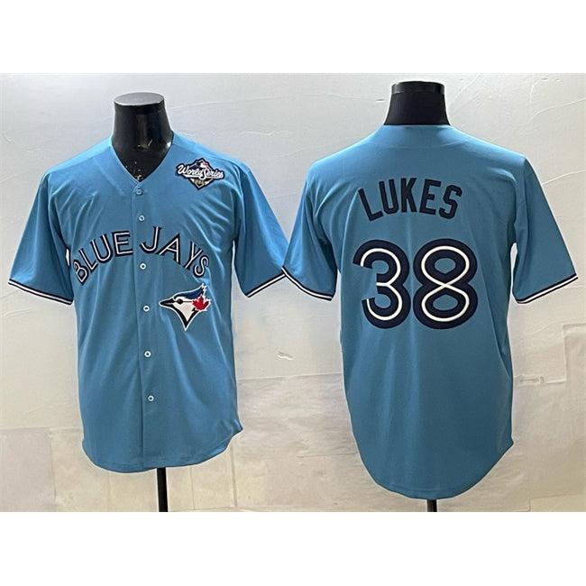Toronto Blue Jays #38 Nathan Lukes Blue BFRAILEY 2025 World Series Cool Base Stitched Jersey