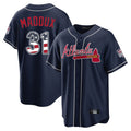 Atlanta Braves #31 Greg Maddux Player Navy BFRAILEY USA 250 Fourth Of July Limited Home Game Stitched Jerseys