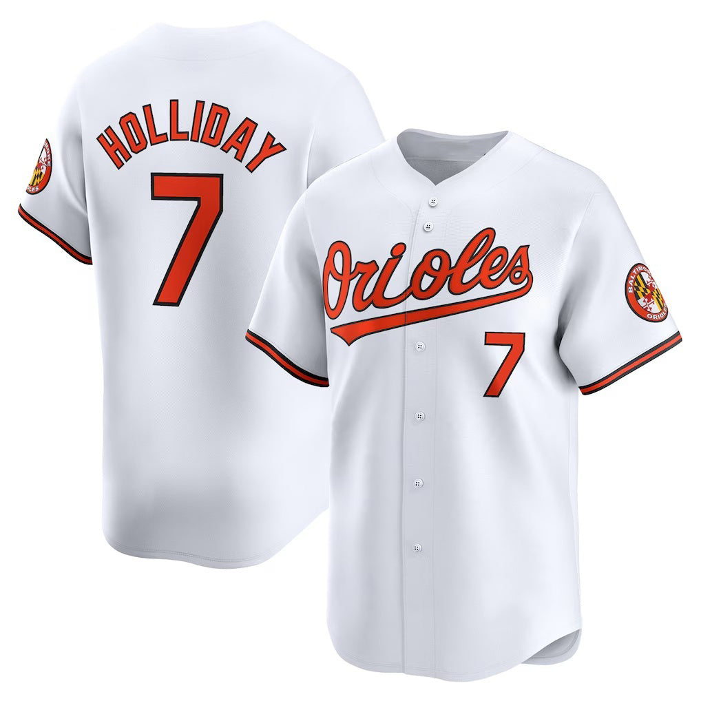 Baltimore Orioles #7 Jackson Holliday White BFRAILEY Home Limited Player Jersey