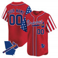 Custom Atlanta Braves 2024 Independence Day Vapor Premier Limited Jersey V2 ¨C Red BFRAILEY