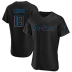 Miami Marlins #18 Griffin Conine Player Black BFRAILEY Home Limited Elite Stitched Jerseys
