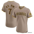 San Diego Padres #7 Ha Seong Kim White BFRAILEY Stitched Cool Base Brown Jersey