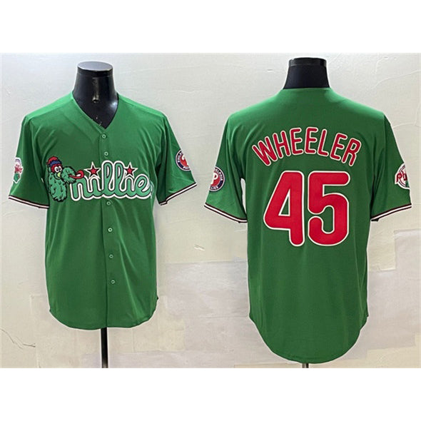 Philadelphia Phillies #45 Zack Wheeler Green BFRAILEY Phanatic Limited Stitched Jersey