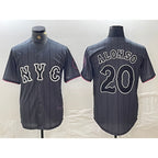 New York Mets #20 Pete Alonso Grey BFRAILEY 2024 City Connect Cool Base Stitched Jersey