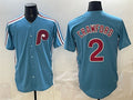 Philadelphia Phillies #2 Justin Crawford Blue BFRAILEY Cool Base Stitched Jersey