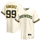 Milwaukee Brewers #99 Gary Sanchez Player Cream BFRAILEY Home Game Stitched Jerseys
