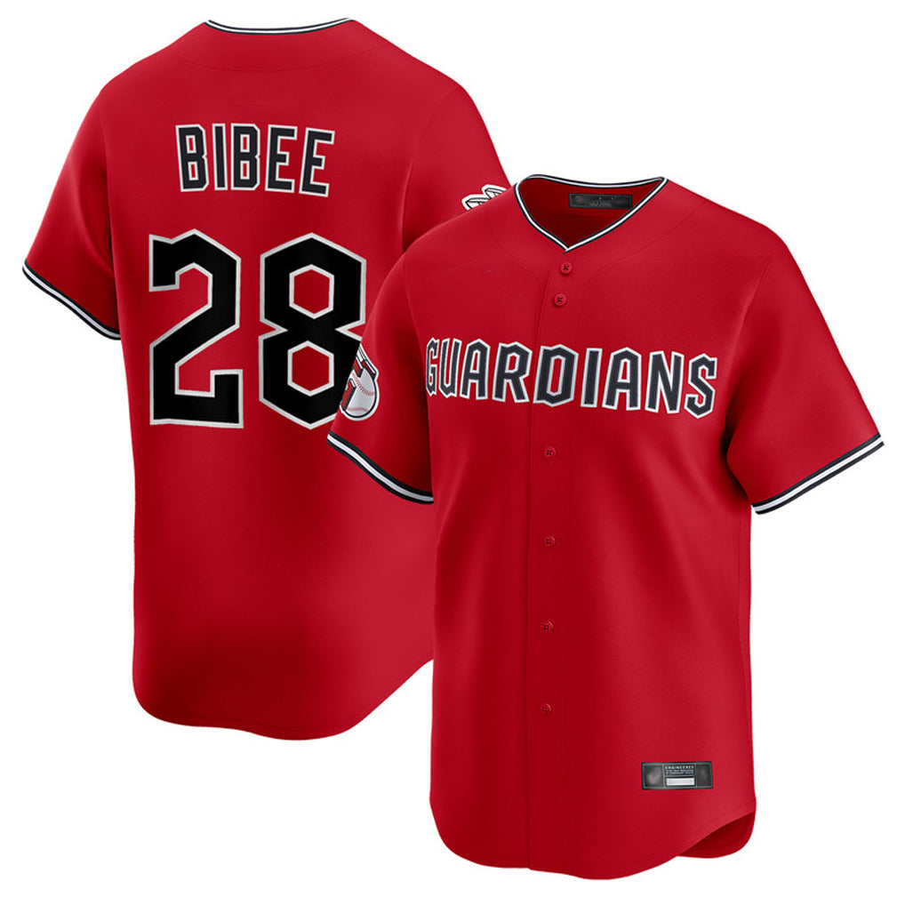 Cleveland Guardians #28 Tanner Bibee Player Red BFRAILEY Limited Home Stitched Jerseys