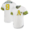 Oakland Athletics #9 Reggie Jackson Mitchell & Ness White BFRAILEY 1972 Cooperstown Collection Authentic Jersey