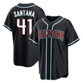 Arizona Diamondbacks #41 Carlos Santana Player Black BFRAILEY Home Game Stitched Jerseys