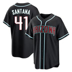 Arizona Diamondbacks #41 Carlos Santana Player Black BFRAILEY Home Game Stitched Jerseys