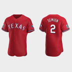 Texas Rangers #2 Marcus Semien Red BFRAILEY Flex Base Stitched Jersey