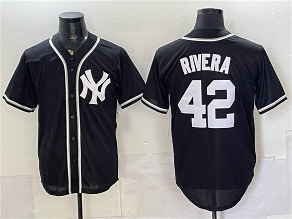 New York Yankees #42 Mariano Rivera 2026 Fashion Replica Black BFRAILEY Out Stitched Jersey