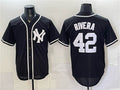 New York Yankees #42 Mariano Rivera 2026 Fashion Replica Black BFRAILEY Out Stitched Jersey