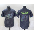 Tampa Bay Rays #21 Jonny DeLuca Charcoal BFRAILEY 2024 City Connect Limited Stitched Jersey 2