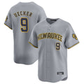 Milwaukee Brewers #9 Bob Uecker Player Gray BFRAILEY Home Limited Stitched Jerseys