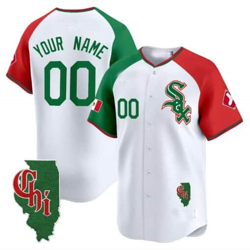 Custom Chicago White Sox Mexico Vapor Premier Limited Jersey ¨C Illinois Patch ¨C All Stitched-White BFRAILEY