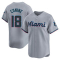 Miami Marlins #18 Griffin Conine Player Gray BFRAILEY Home Limited Stitched Jerseys