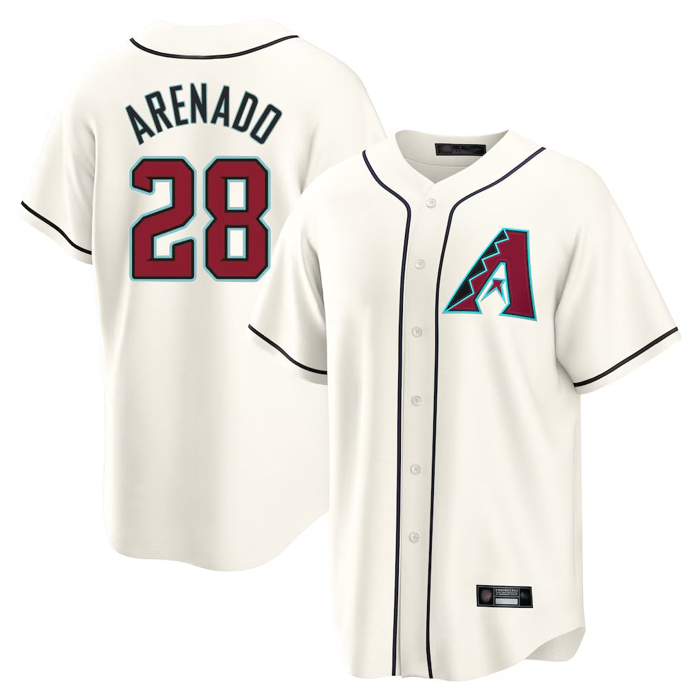 Arizona Diamondbacks #28 Nolan Arenado Player Cream BFRAILEY Home Game Stitched Jerseys