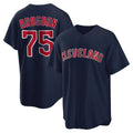 Cleveland Guardians #75 Connor Brogdon Player Navy BFRAILEY Game Home Stitched Jerseys