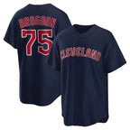Cleveland Guardians #75 Connor Brogdon Player Navy BFRAILEY Game Home Stitched Jerseys