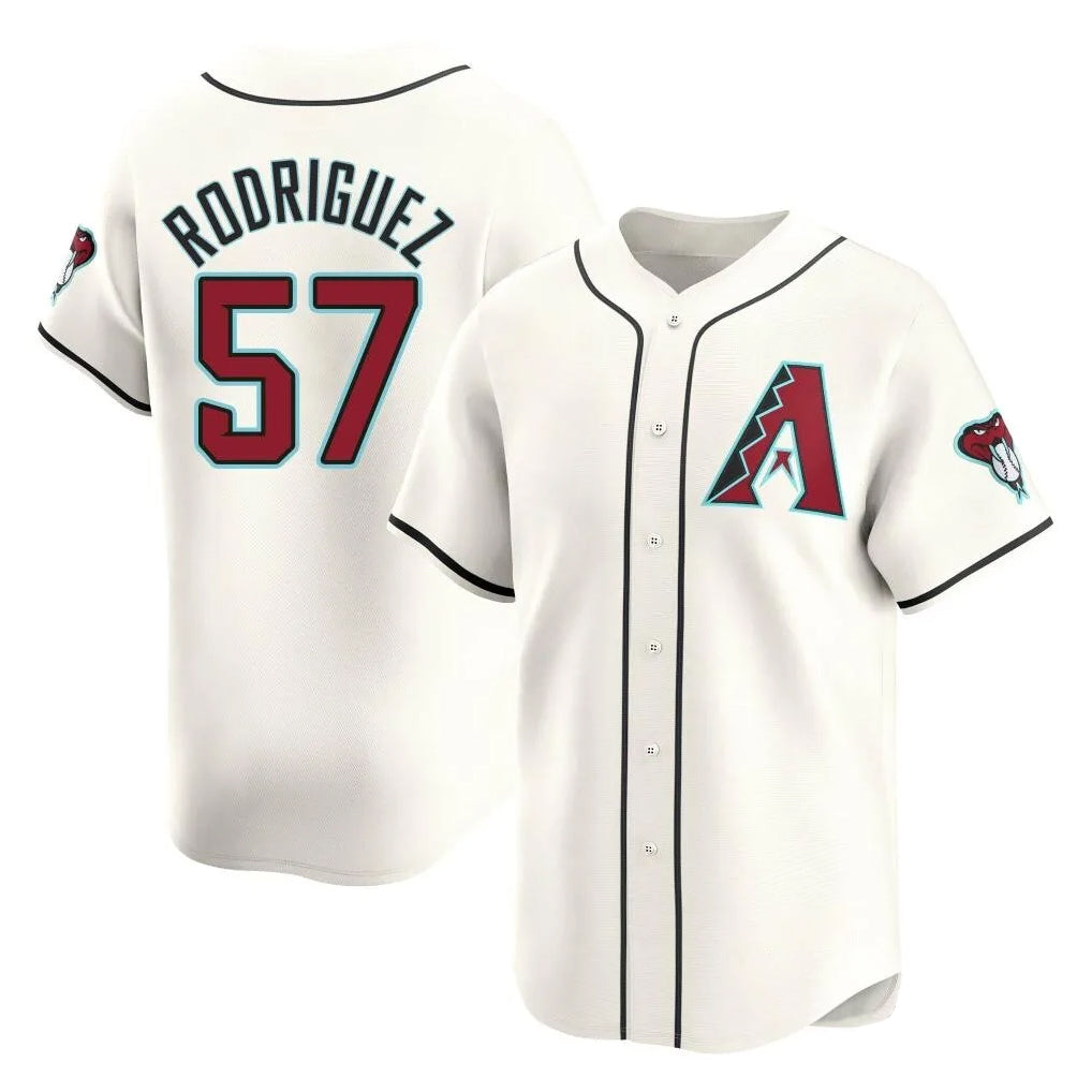 Arizona Diamondbacks #57 Eduardo Rodriguez Player Cream BFRAILEY Limited Home Game Stitched Jerseys