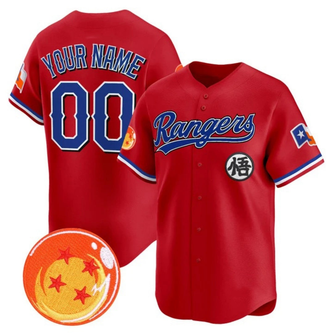 Custom Texas Rangers x Dragon Ball Red BFRAILEY Vapor Premier Limited Jersey - All Stitched
