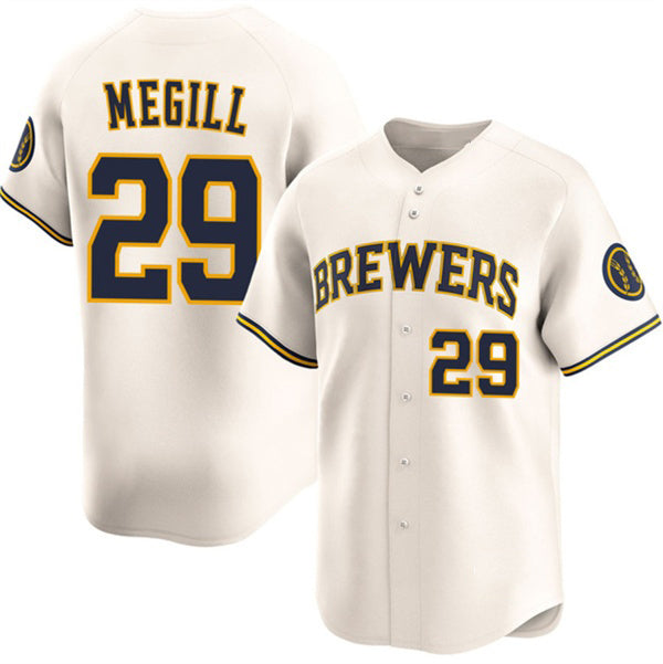 Milwaukee Brewers #29 Trevor Megill Cream BFRAILEY 2025 Limited Stitched Jersey