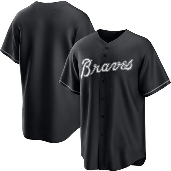 Atlanta Braves Blank Black BFRAILEY Lights Out Limited Stitched Jersey