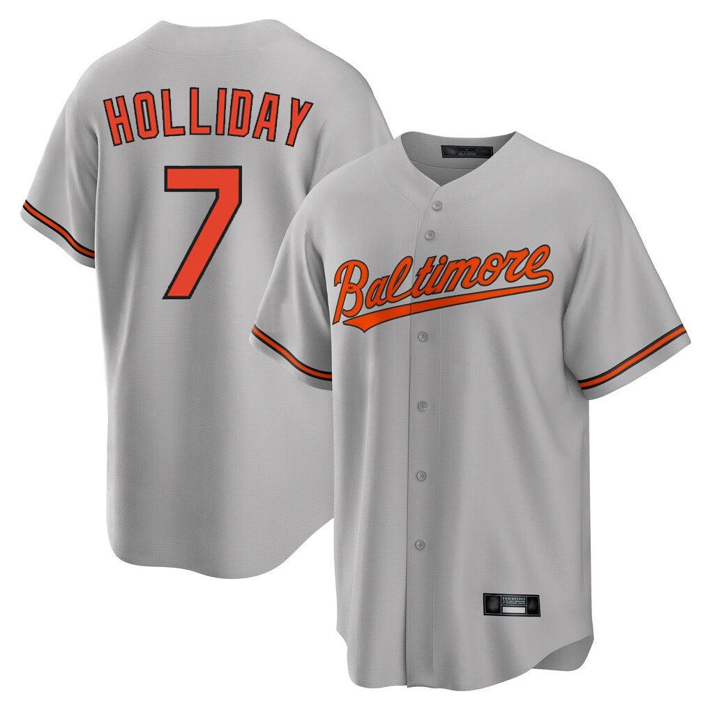Baltimore Orioles #7 Jackson Holliday Player Gray BFRAILEY Home Game Stitched Jerseys