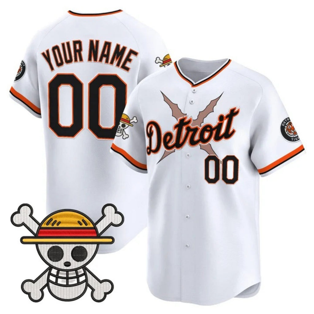 Custom Detroit Tigers x One Piece White BFRAILEY Vapor Premier Limited Jersey - Stitched