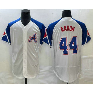 Atlanta Braves #44 Hank Aaron White BFRAILEY 2023 City Connect Flex Base Stitched Jersey