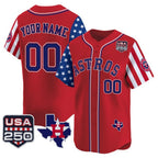 Custom Houston Astros America 250 Edition Vapor Premier Limited Red BFRAILEY Stitched Jerseys