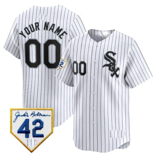 Custom Chicago White Sox 2024 Jackie Robinson Patch Vapor Premier Limited Jersey ¨C White BFRAILEY