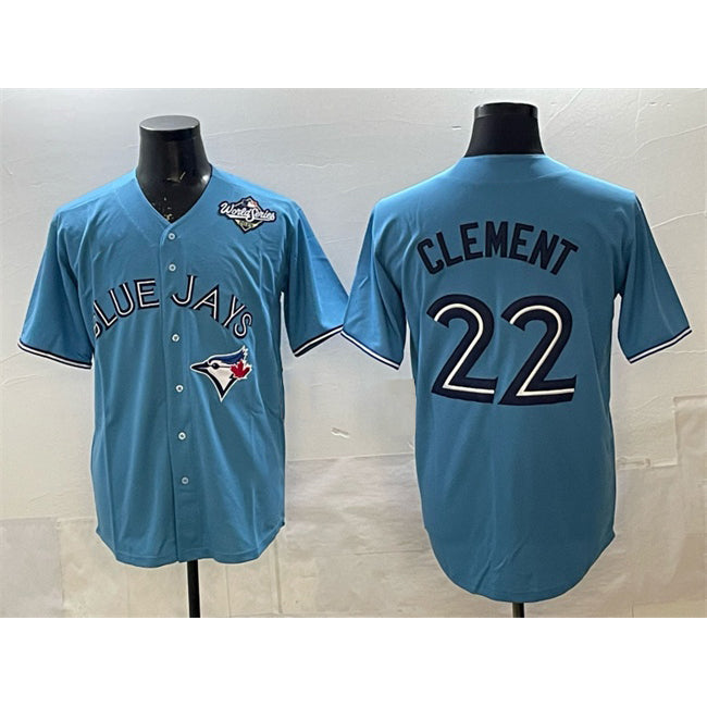 Toronto Blue Jays #22 Ernie Clement Royal BFRAILEY 2025 World Series Cool Base Stitched Jersey