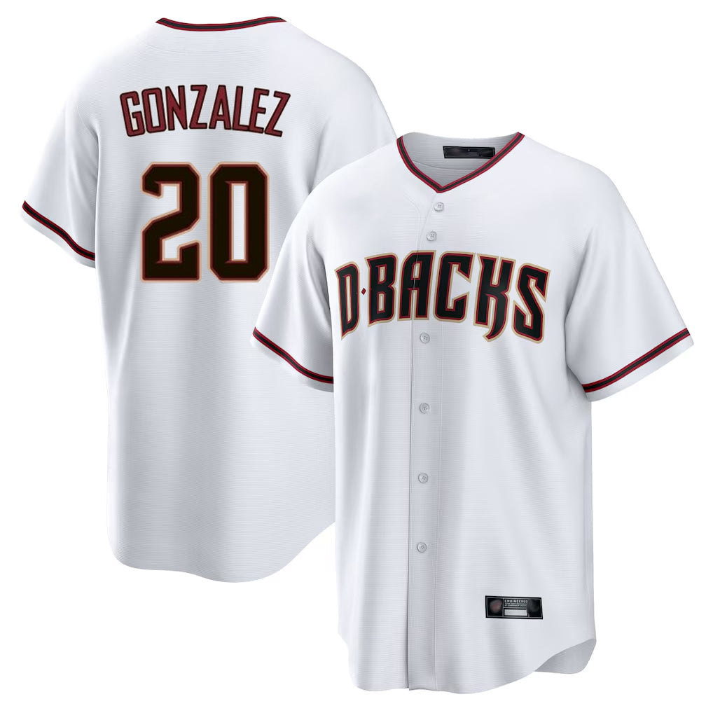 Arizona Diamondbacks #20 Luis Gonzalez Player White BFRAILEY Home Game Stitched Jerseys