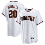 Arizona Diamondbacks #20 Luis Gonzalez Player White BFRAILEY Home Game Stitched Jerseys