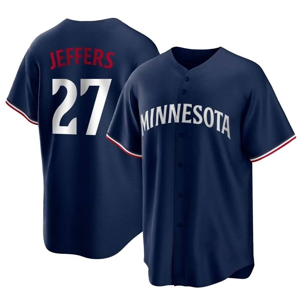 Minnesota Twins #27 Ryan Jeffers Player Navy BFRAILEYReplica Alternate Home Stitched Jerseys