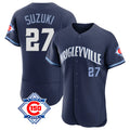 Chicago Cubs #27 Seiya Suzuki Player Navy BFRAILEY City Connect 150th Anniversary Limited Elite Home Stitched Jerseys