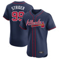 Atlanta Braves #99 Spencer Strider Player Navy BFRAILEY Limited Elite Home Game Stitched Jerseys