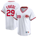 Cincinnati Reds #29 TJ Friedl Player White BFRAILEY Cooperstown Collection Limited T-shirt Home Stitched Jerseys