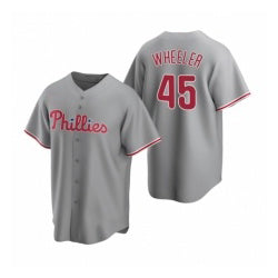 Philadelphia Phillies #45 Zack Wheeler Gray BFRAILEY Road Stitched Jersey