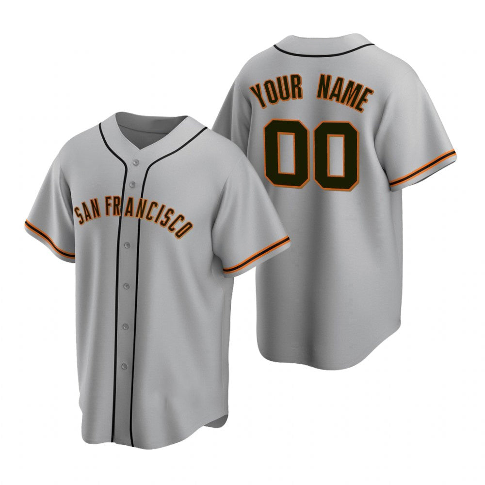 Custom San Francisco Giants Gray BFRAILEY Stitched Cool Base Road Jersey