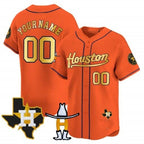 Custom Houston Astros Houston Rodeo Patch Vapor Premier Limited Jersey ¨C Orange BFRAILEY