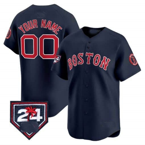 Custom Boston Red Sox 2024 Spring Training Patch Vapor Premier Limited Jersey ¨C Navy BFRAILEY