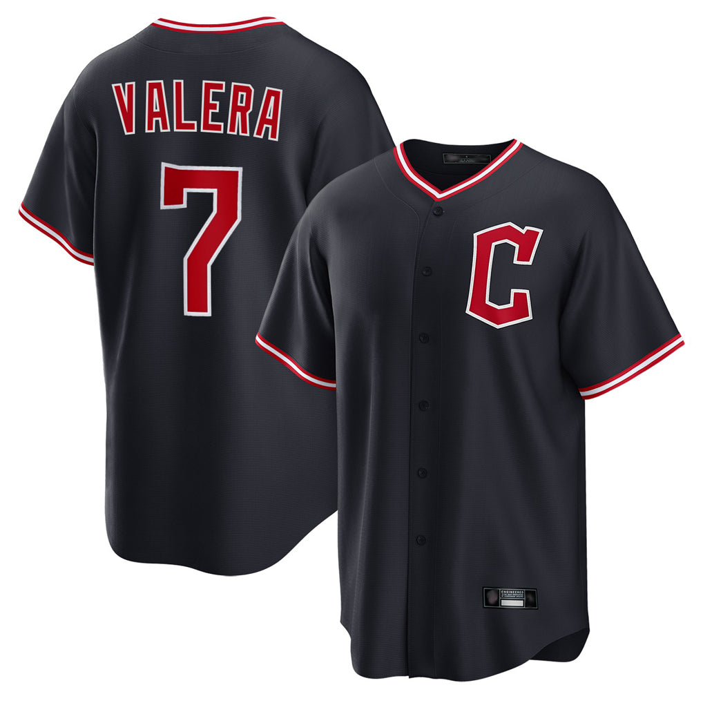 Cleveland Guardians #7 George Valera Player Navy BFRAILEY Home Game Stitched Jerseys