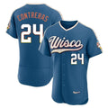 Milwaukee Brewers #24 William Contreras Player Blue BFRAILEY 2026 City Connect Home Limited Elite Stitched Jerseys
