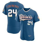 Milwaukee Brewers #24 William Contreras Player Blue BFRAILEY 2026 City Connect Home Limited Elite Stitched Jerseys