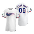 Custom Texas Rangers White BFRAILEY Stitched Flex Base 2020 Home Jersey